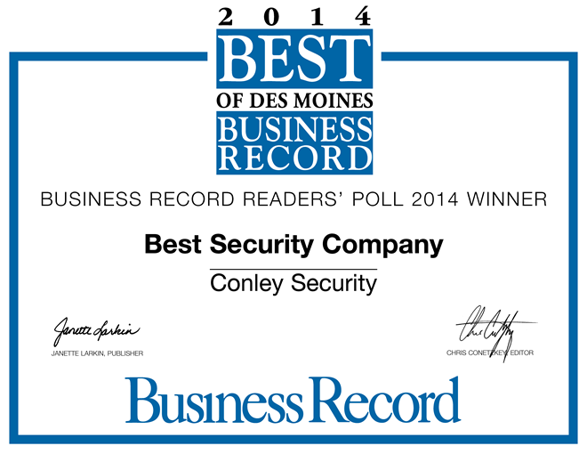 2014 Best of Des Moines Security Company